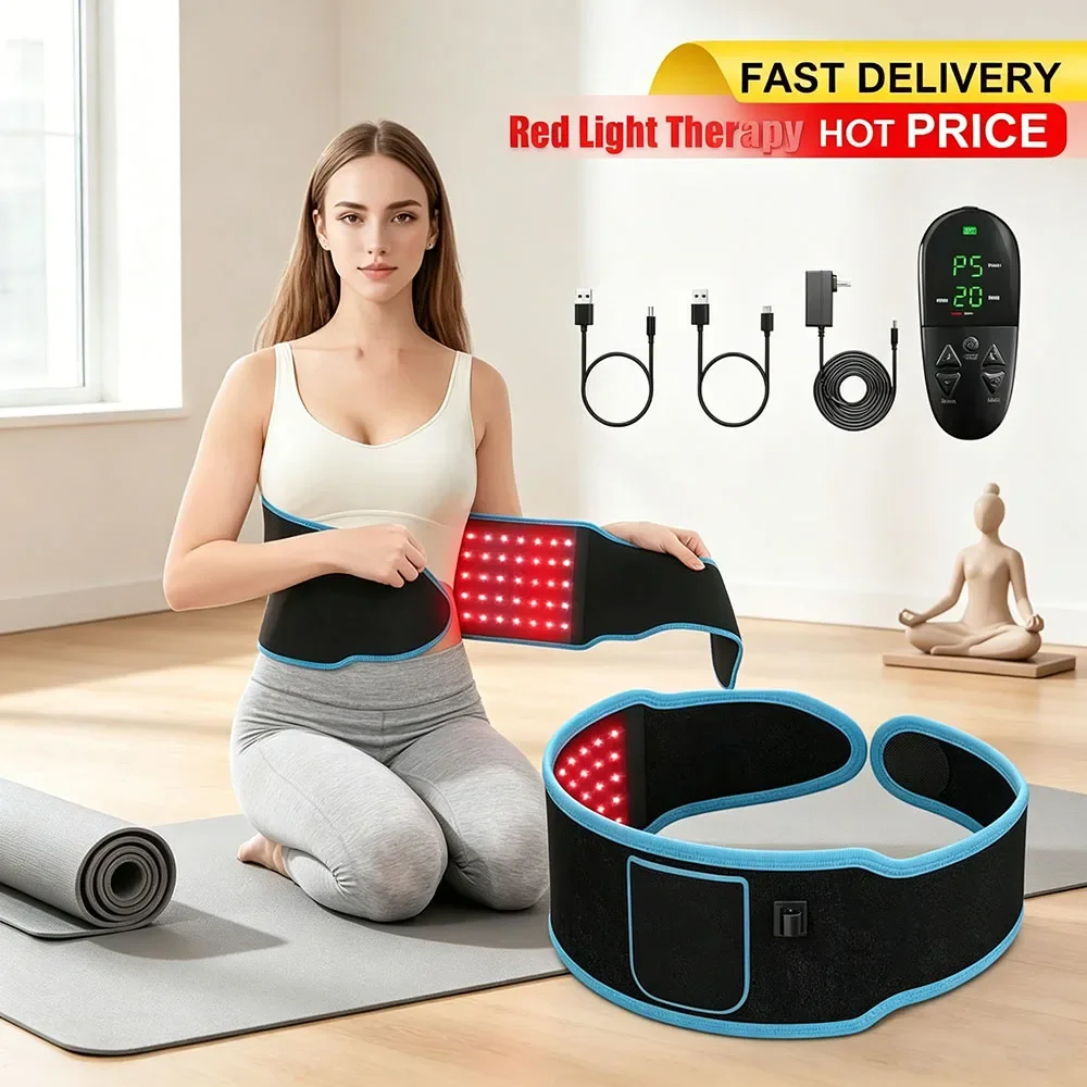 

Portable 850nm 660nm Red Infrared Light Therapy Belt Full Face Body Wrap LED Fat Burning Slimming Waist Heat Pad