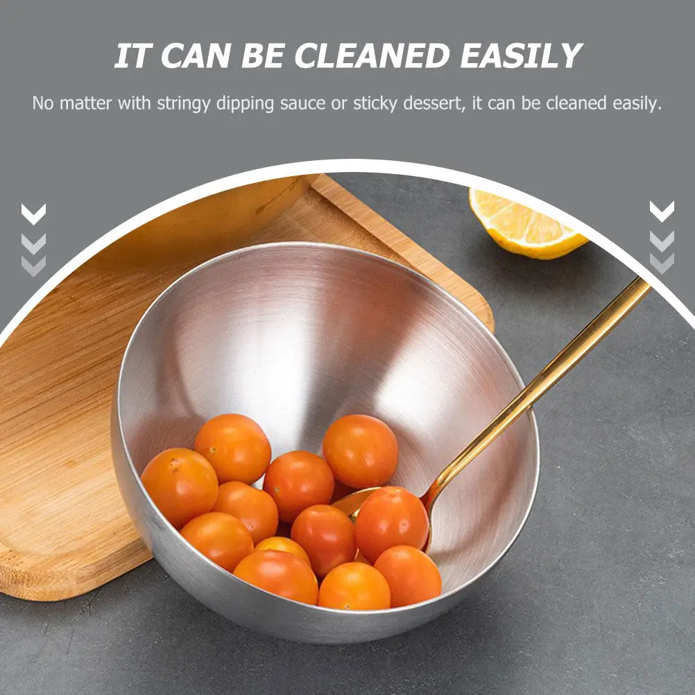Juego de 2 Tazones para Ensalada de Acero Inoxidable de Alta Calidad, Fáciles de Limpiar, Diseño Moderno y Elegante para Servir Ensaladas, Frutas, Comida Caliente y Postres