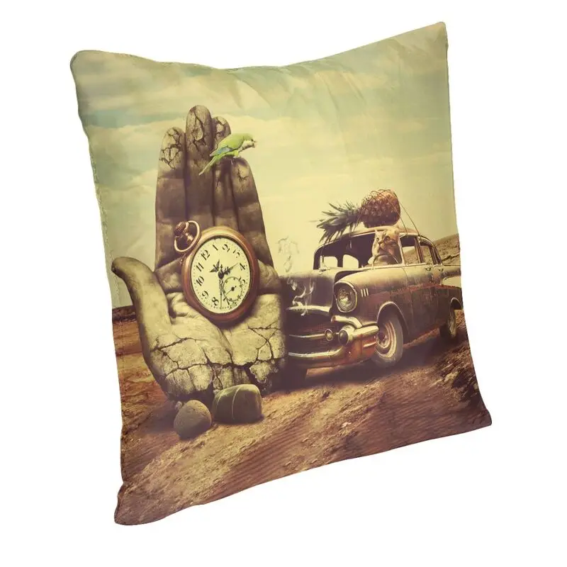 Surrealism Hand Car Clock Pineapple Cat Cushion Covers Salvador Dali Style Soft Modern Throw Pillow Case Home Decor