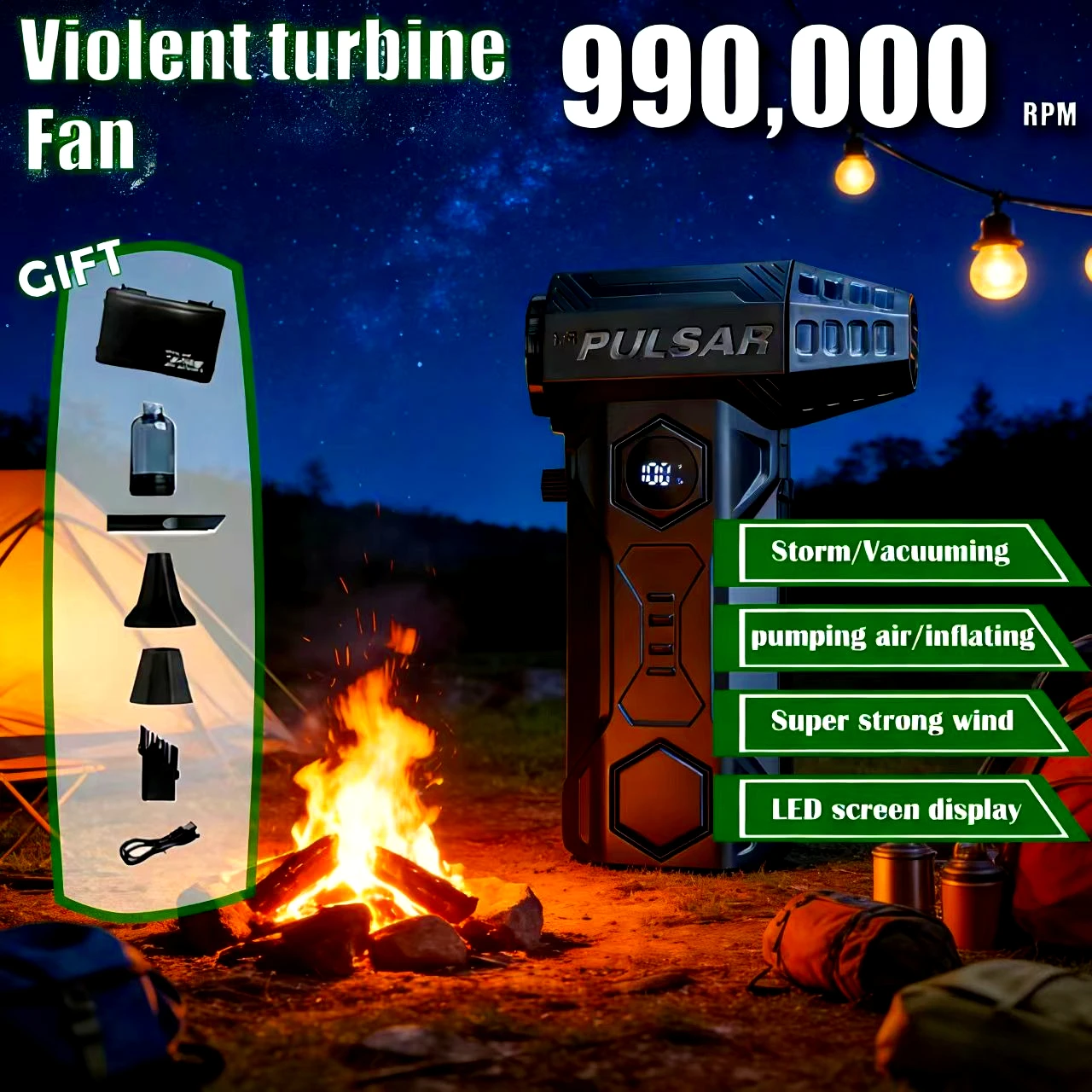 

Сильный ветровентилятор, X11Pro Max 990000 об/мин, высокоскоростной турбо-фен, скорость ветра 75 метров в секунду, со светодиодным экраном.