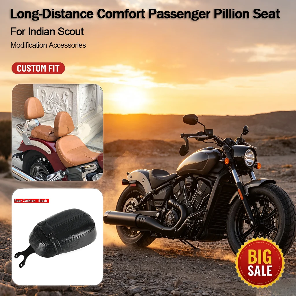 Motorcycle Long‑Distance Comfort Front Rear Seat With Backrest Kit For Indian Scout Upgrade Replacement Parts