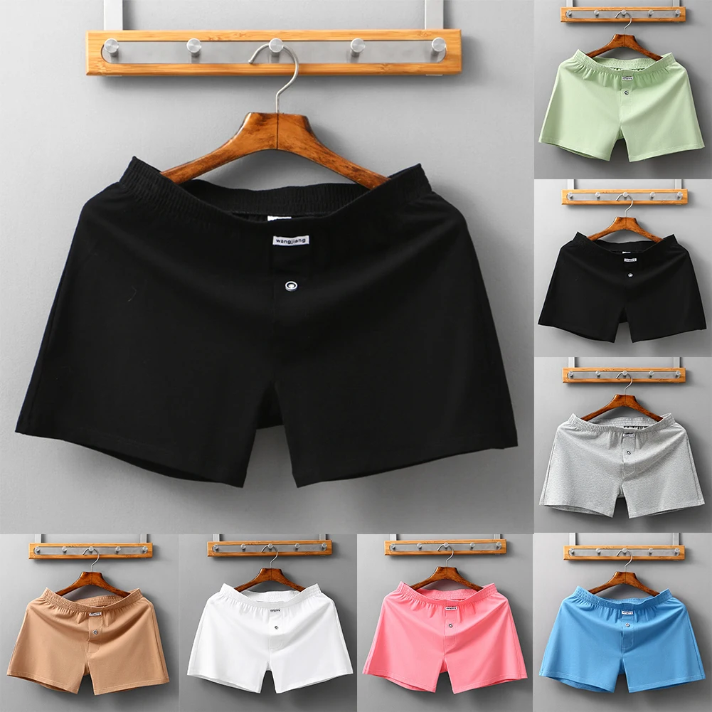 

Comfortable Men's Cotton Boxer Briefs, Pouch Underwear Shorts, Trunks Panties Underpants, Breathable Fabric, Solid Color Options