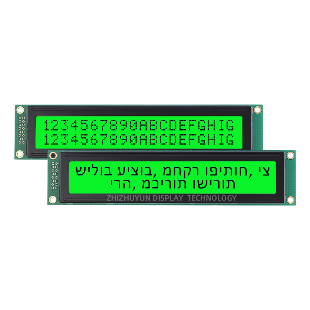 Drie Jaar Garantie Voor 2002K-2 Hebrew Karakter Lcd Module Met Geel Groene Film Lcm Groot Scherm 180*40Mm Lange Strip