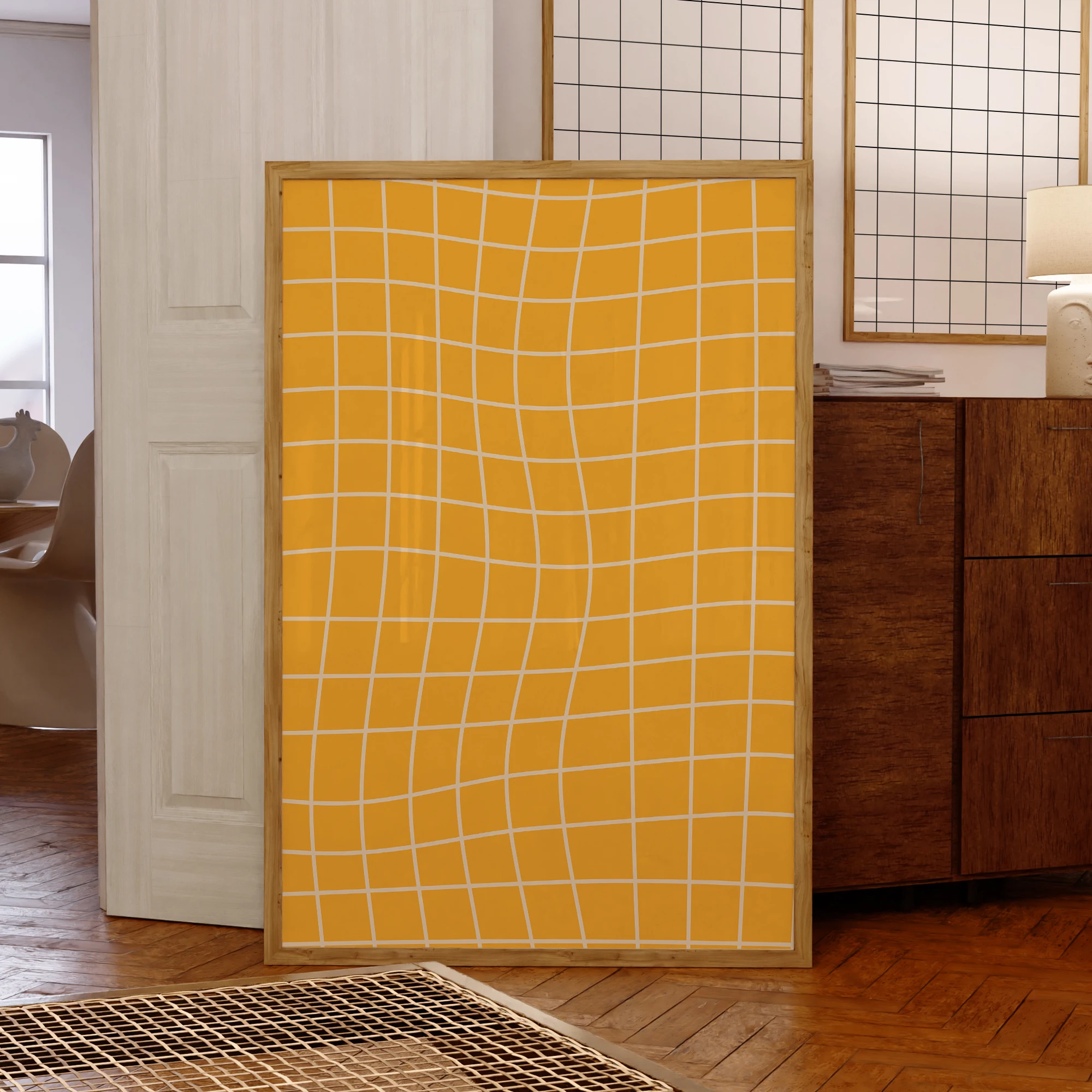 1pc frameless Art Prints Canvas Painting Poster Picture For Living Room Bedroom Home Decor Modern Yellow Minimalist Geometric Wa