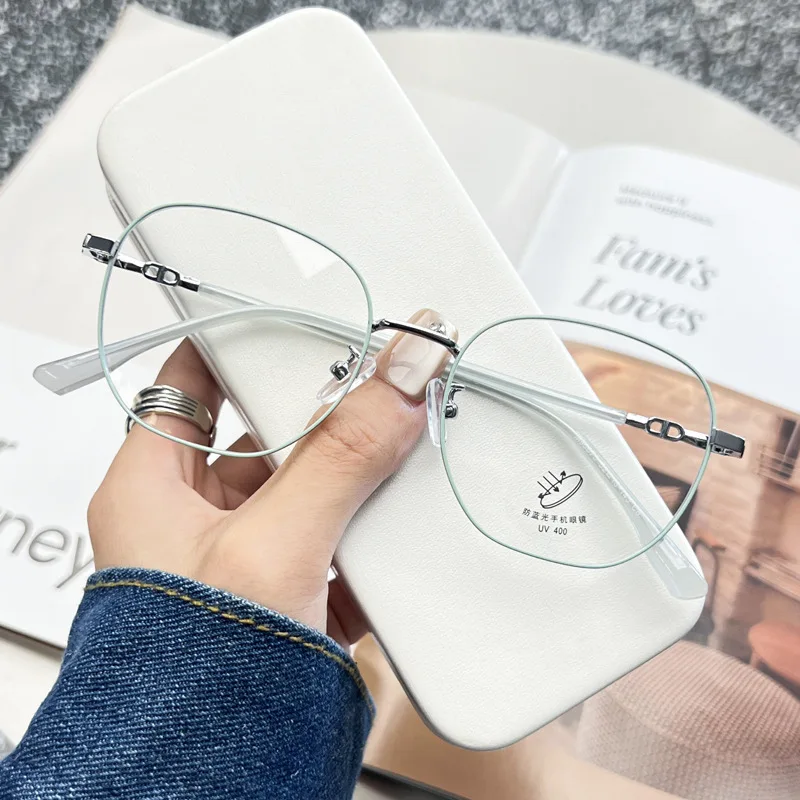 

2025 Retro Blue Light Glasses TR90 Frame for Women Men, Korean Style Computer Eyewear UV Protection Prescription Ready