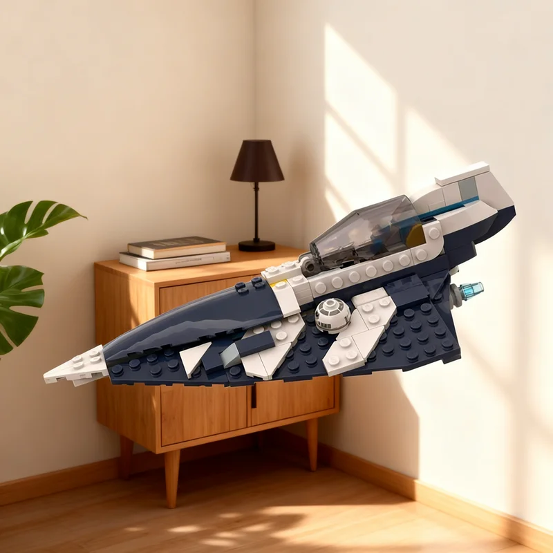 208pcs MOC Star Battle Plo Koon's Delta 7 Starfighter - Alternate Build Microfighter & Race Plane Plo Koon Model Building Blocks