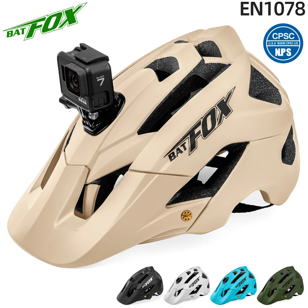 

BATFOX NEW Ultralight Bicycle Helmet MTB Road Bike Helmet Headlight/Camera Bracket Cycling Helmet Sport Safe Hat For Man Women