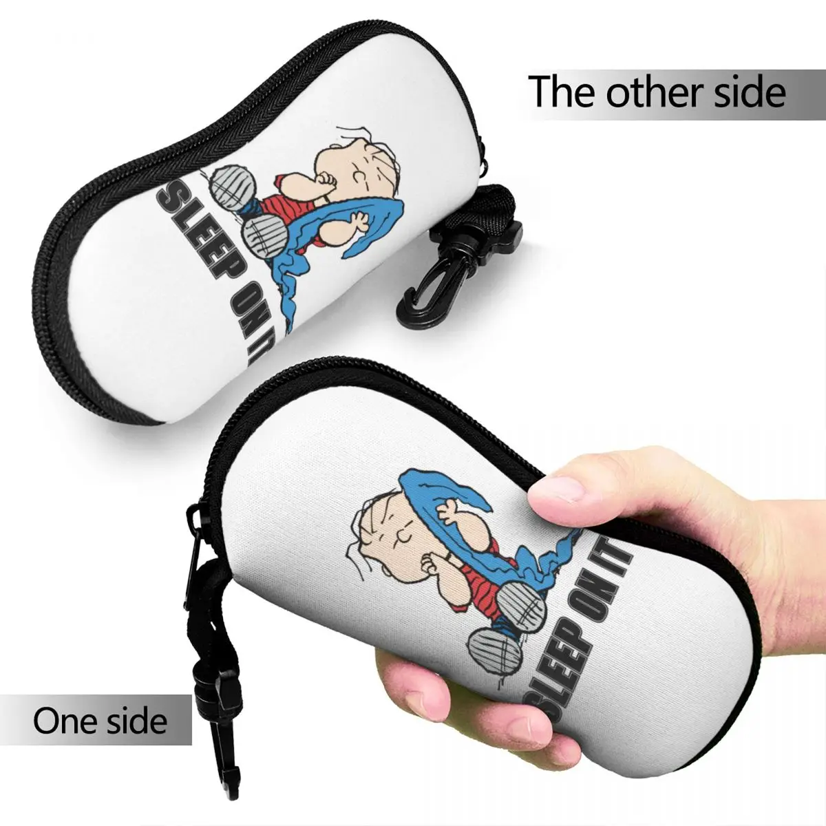 Snoopy Peanuts Linus & Glasses Case Unisex Printing Eyewear Storage Box Office Eye Contacts Case