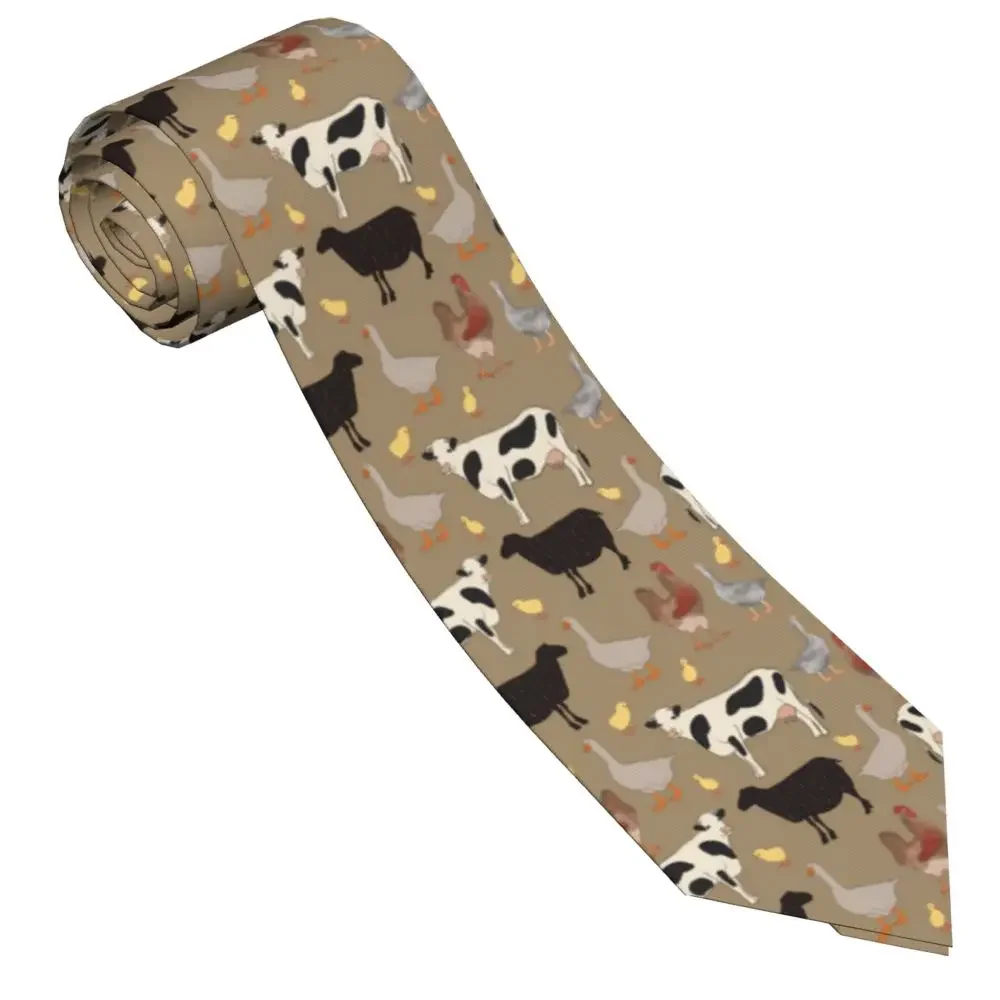 animais-de-fazenda-porco-galo-ganso-cavalo-vaca-cordeiro-ovelhas-gravatas-unissex-poliester-estreito-pescoco-gravata-dos-homens-camisa-acessorios