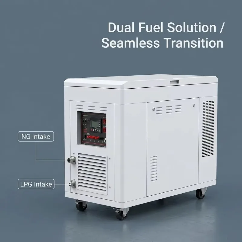 15kW Natural Gas Generator Home Standby LPG Gas Power Plant 14kW NG/LPG Dual Fuel Silent Emergency Backup Generator For Villa