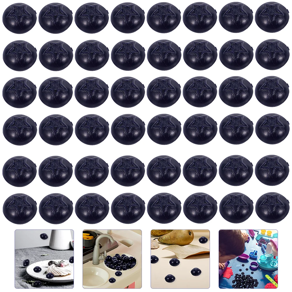 100 Pcs Phone Case Simulated Blueberry Accessories Blueberries Resin Realistic Food