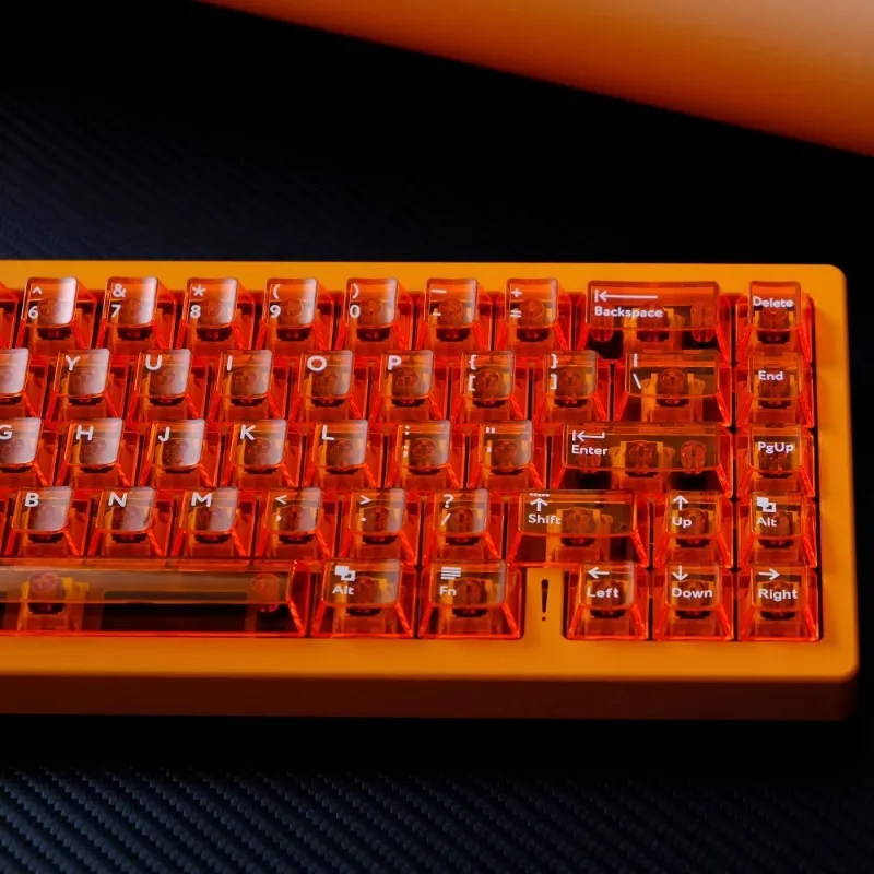 Orange Transparent Keycap 114Keys PC Personalized Keyboard Cap Cherry Profile Gaming KeyCap for Mechanical Keyboard Accessories