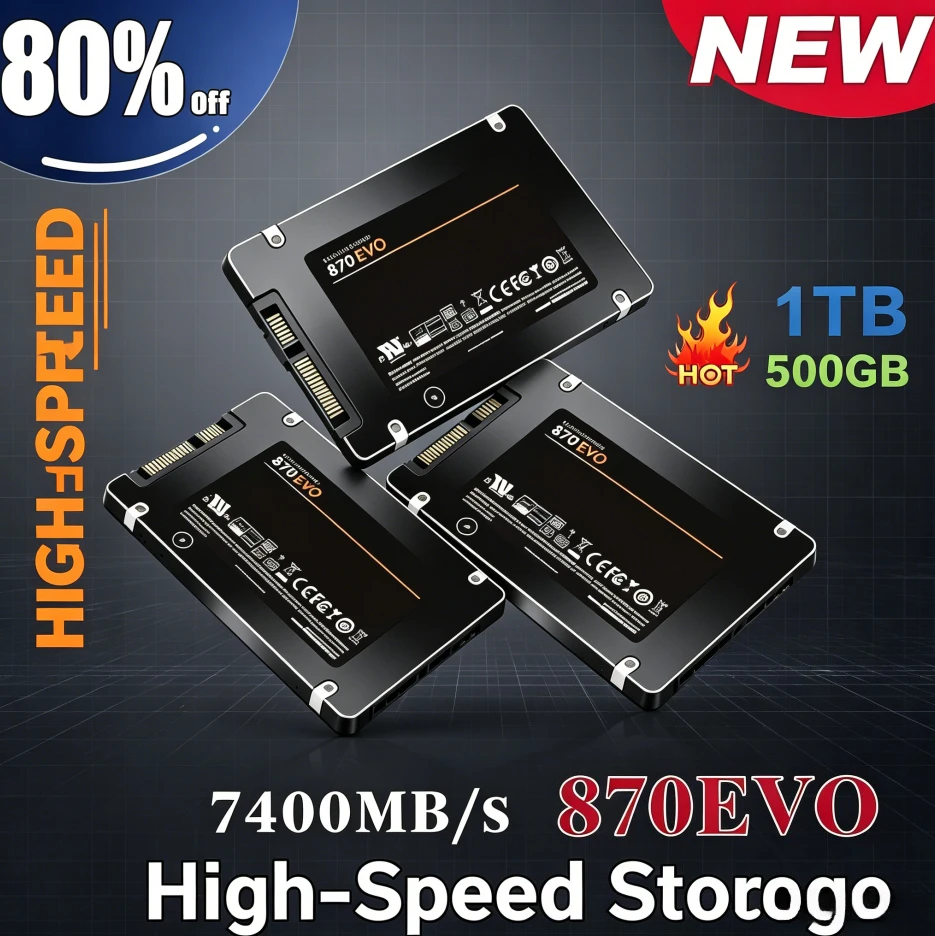 Original 870EVO New Solid State Disk SSD 1TB Internal HDD Hard Drive Sata3 2.5 Inch For Laptop Microcomputer Desktop