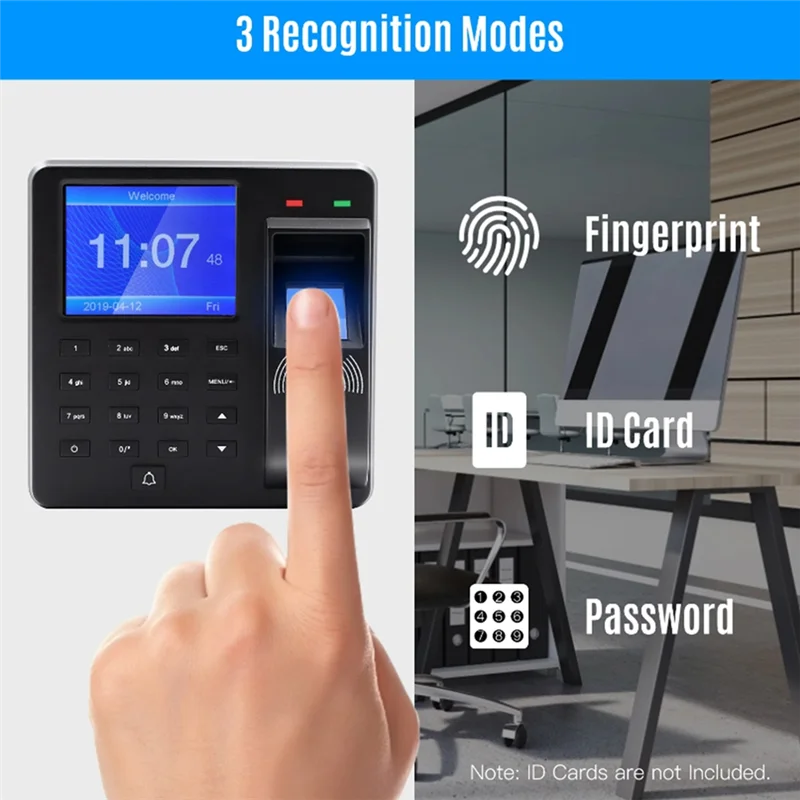

Access Control Attendance Machine Fingerprint/Password/ID Card Identification With 2.4-Inch Screen Employee Recorder Easy To Use