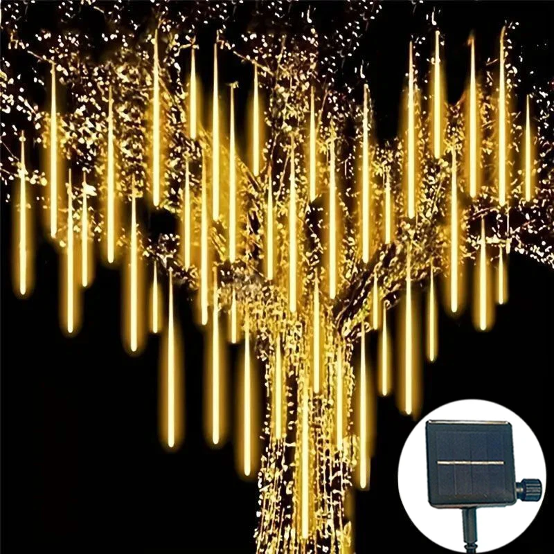 

Outdoor Solar Lights 50cm/30cm-Solar LED Meteor Shower String Lights Garland Street Lamp Decoration 2024 Christmas Holiday Decor