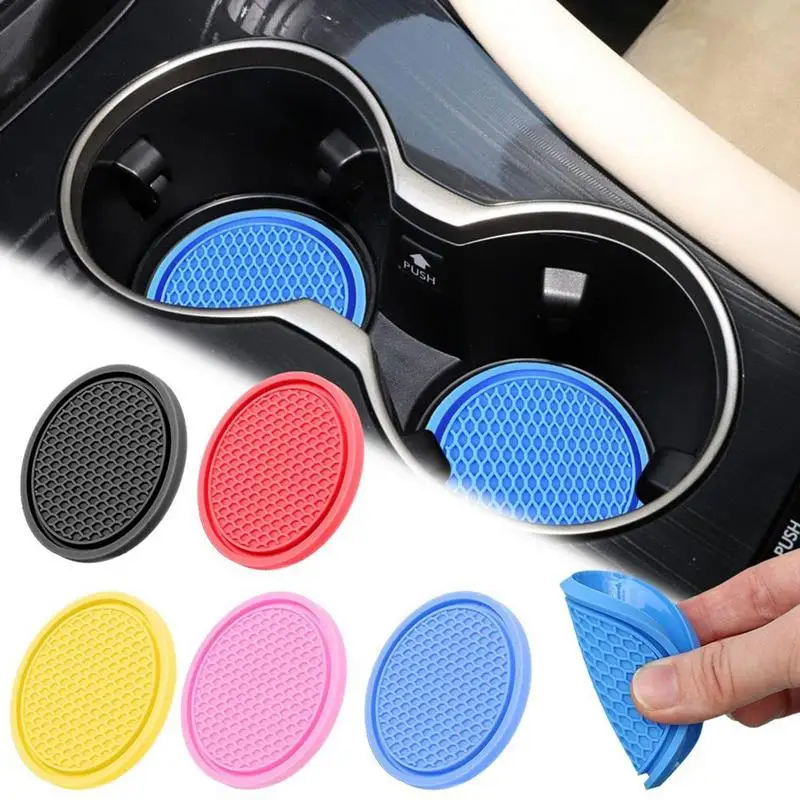 Car Water Coaster Auto Cup Holder Anti Slip Insert Coasters Pads Interior Accessories Universal Fits Perfectly For Most Cups