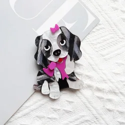 women acrylic dog brooch fashion animal corsage accessory badge