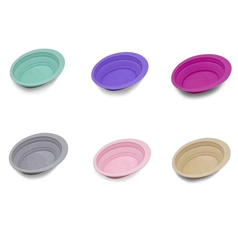 Dobrável Silicone Wash Bowl, Maquiagem Escova Limpador, Puff Em Pó, Egg Wash Pad, Ferramentas