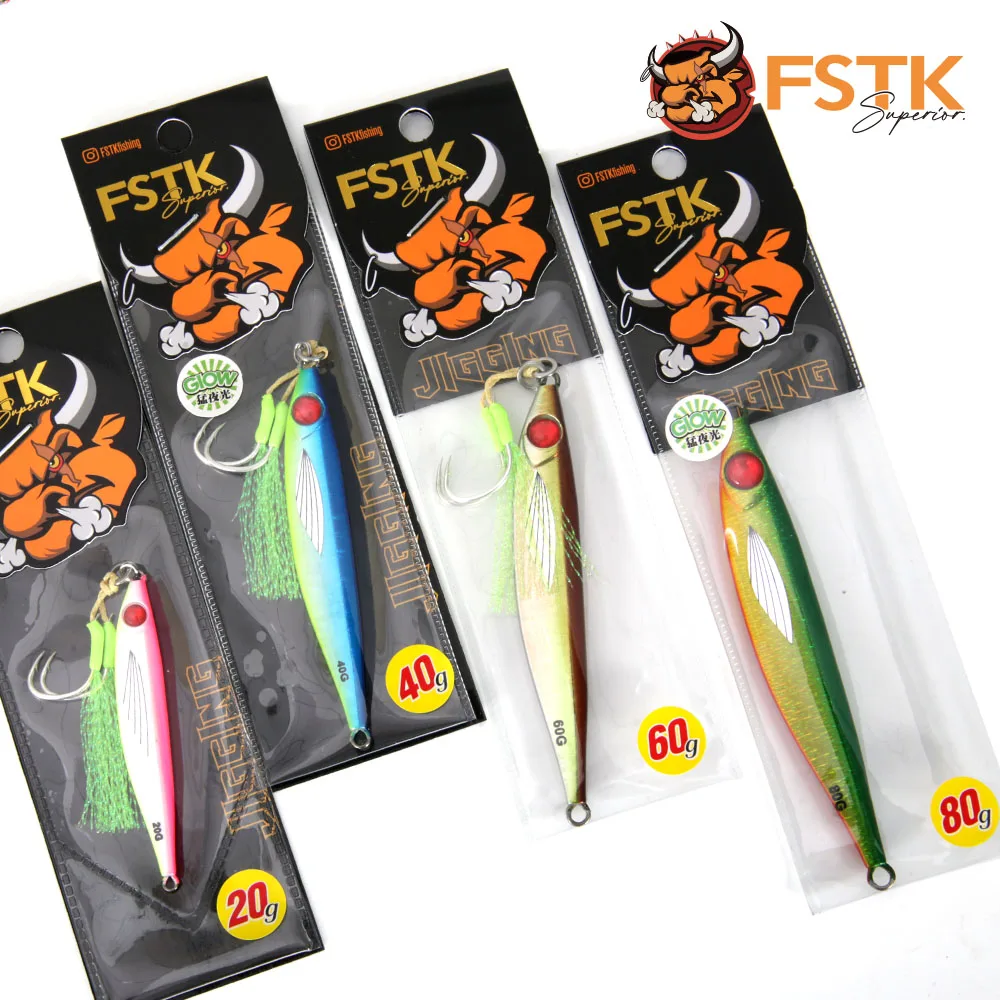 WEIHAI FSTK metal Jig Fishing Lure 60 80 100G Shore Cast Jigging Spoon Bass Fishing Bait Trout Saltwater Jigging Lures
