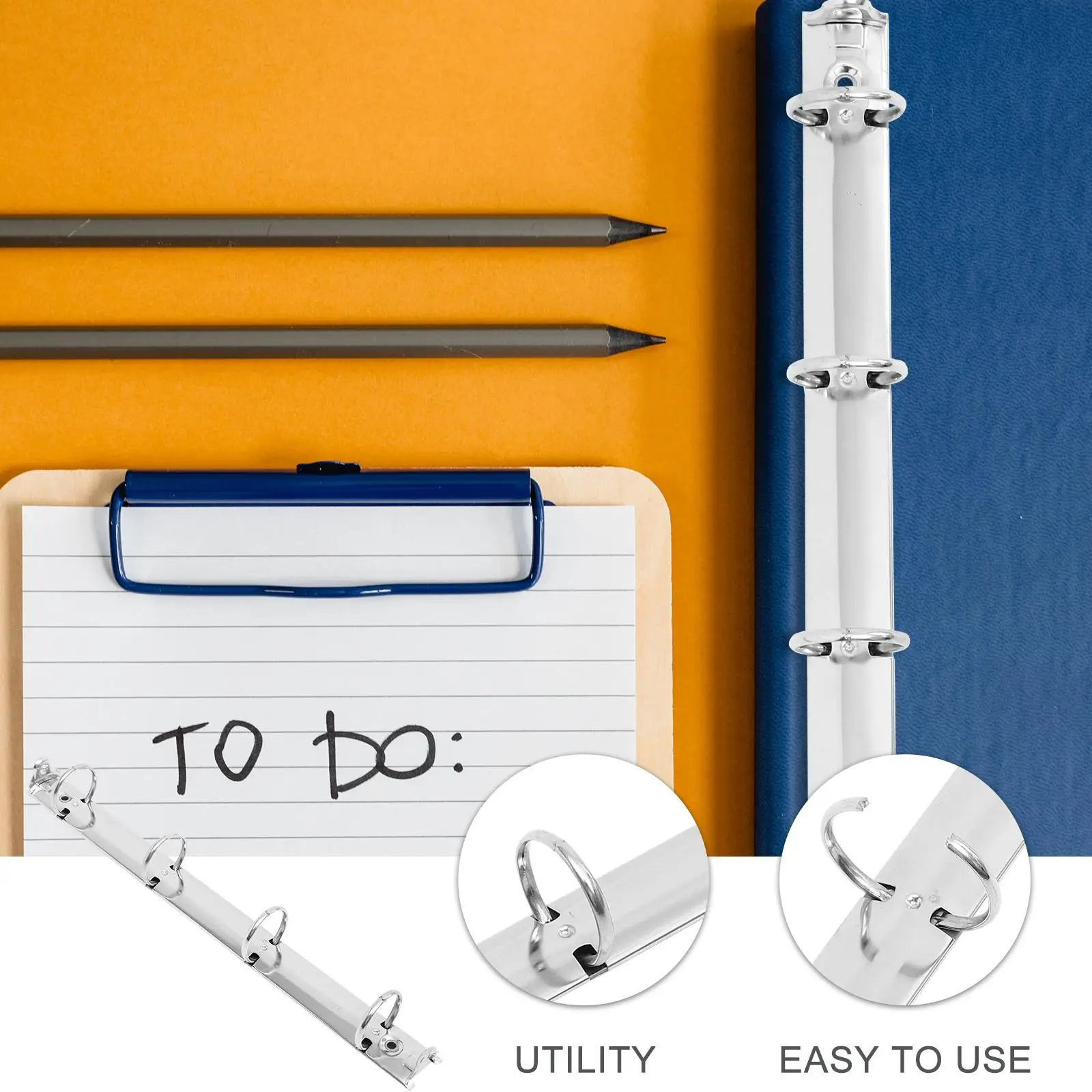 3 Pcs Metal Binder ganizer Notebook Binding Clips for Hanging Loose Leaf Planner Planner Folder Binder Folder Silver