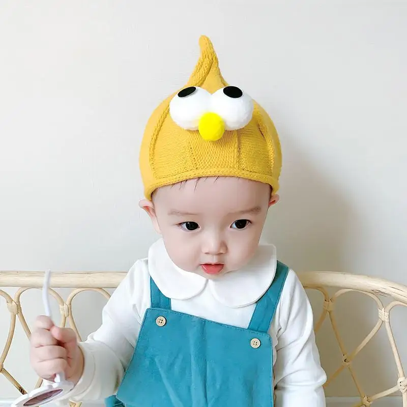 Fashion Children Spring Fall Winter Warm Wool Knitted Hat Cartoon Big Eyes Baby Windmill Cap Girls Boys Christmas Party Gift