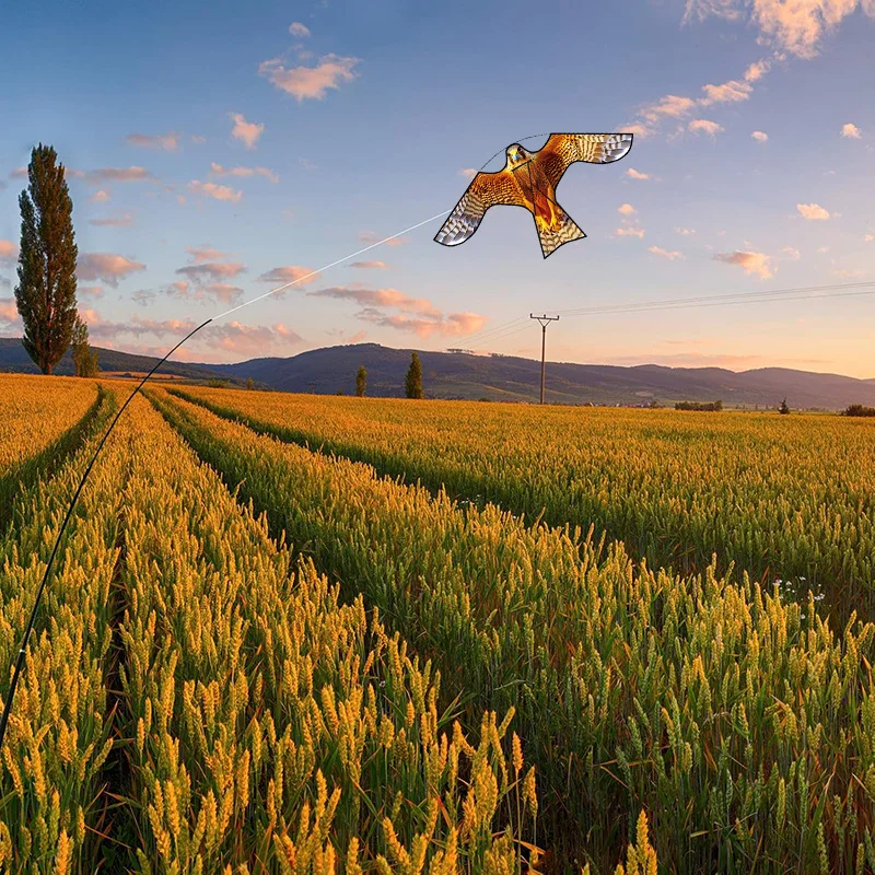 Buitenspeelgoed 47-inch gele vogel schrikkende adelaarsvlieger goed vliegen voor tuin/boerderij/boerderij