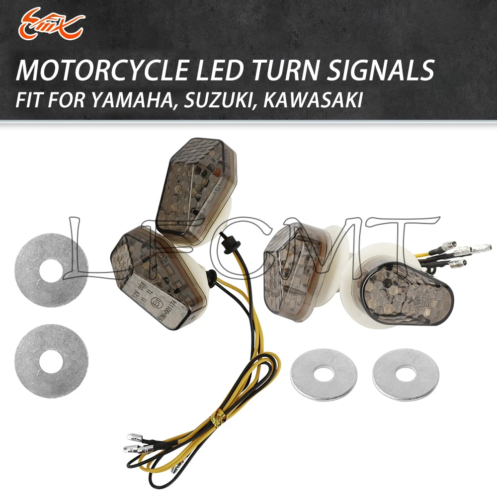 

DC 12V Mini Motorcycle Turn Signal Light LED Indicators Amber Flasher Lamp Fit for Kawasaki Yamaha SUZUKI GSXR K1-K4