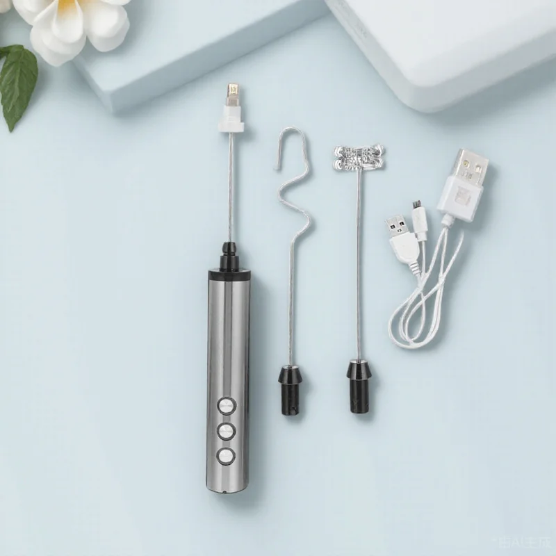 

1Set Coffee Frother Electric Milk Whisk with Adjustable Speeds Universal USB Charging Quiet Operation for Home Office Travel