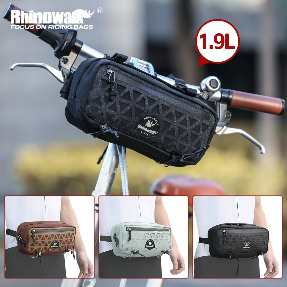 

Rhinowalk Bicycle Bag With Quick Release Straps Accessories Cycling Bike Handlebar Storage Front Tube Basket Fit All Bike Styles