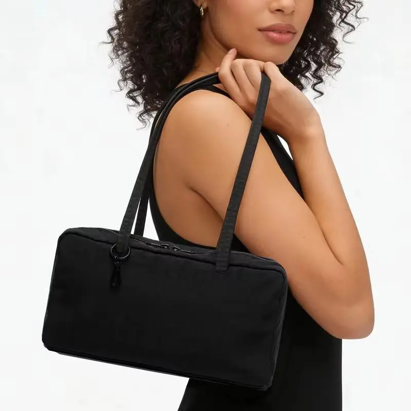 In Stock 2026 New American Large Capacity Square Shoulder Bag Nylon Canvas Tote Handbag Daily Commute Travel Storage Bowling Bag
