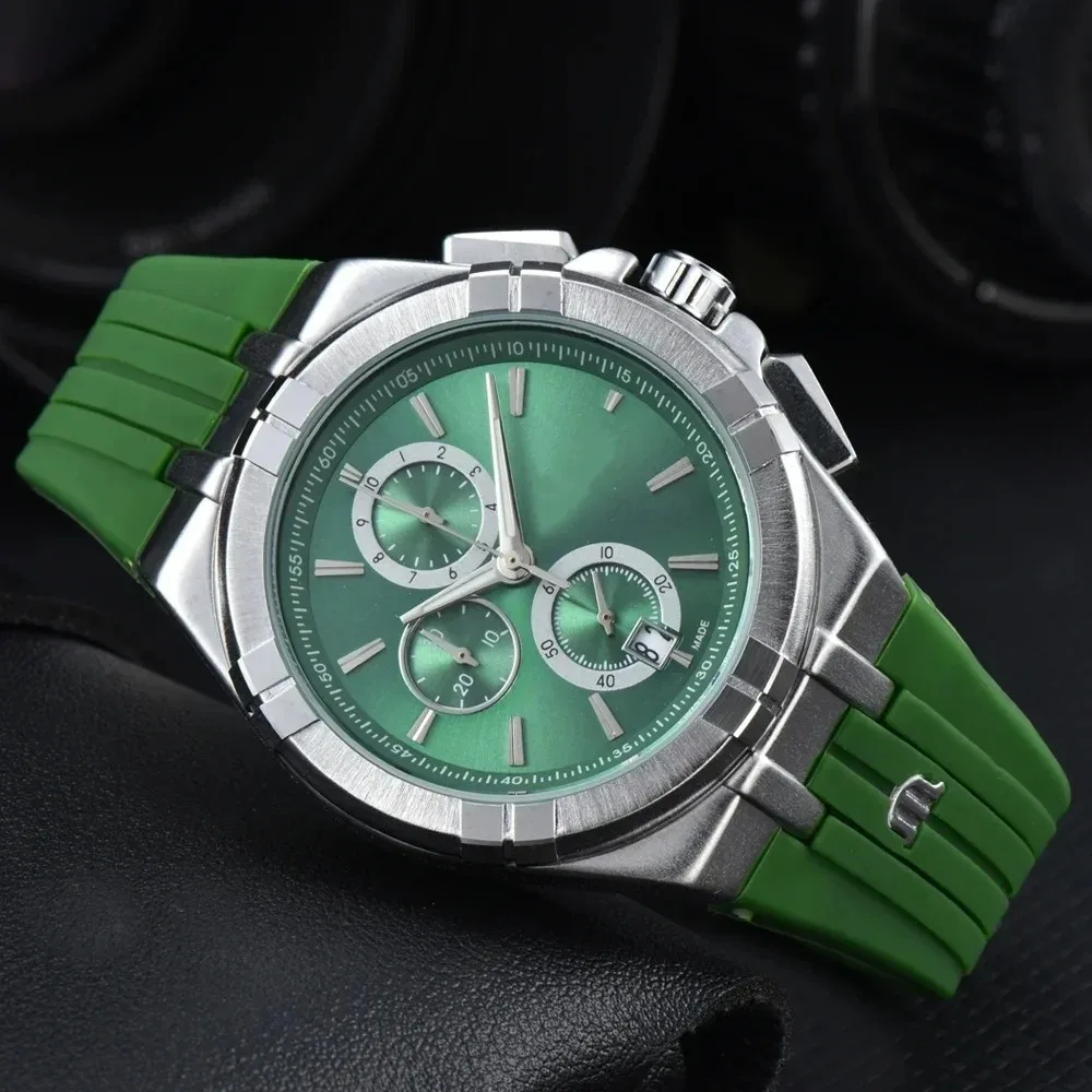 Casual Sport Chronograph Watch Men with Multiple Color Options Silicone Strap 2026 New Men's Chronograph Watch, Multifunction Business Sport Wristwatch with Leather/Rubber Strap, Casual Male Dress Clock - view 5