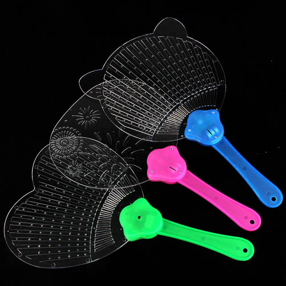

6 Pcs Halloween Hello Craft Fan Ornament Fluorescent Hand Held Festival Accessories Flashing