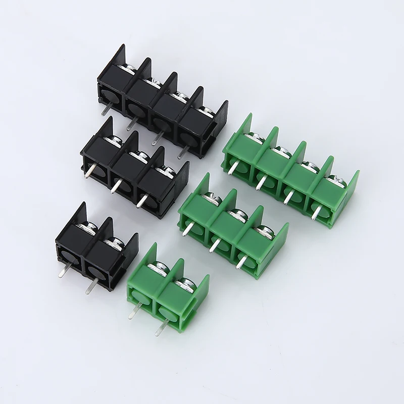 100pcs Fence type KF7.62m terminal block splicing green black PCB connector high current connector