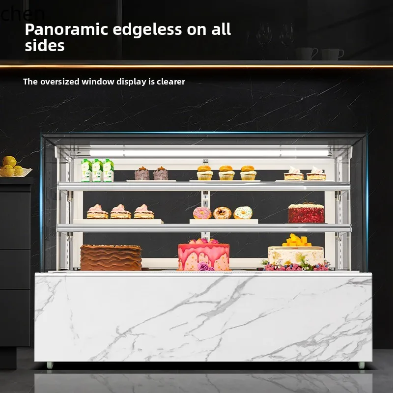 BX  panoramic infinity right angle cake display cabinet mousse dessert fruit west style refrigerated fresh-keeping cabinet