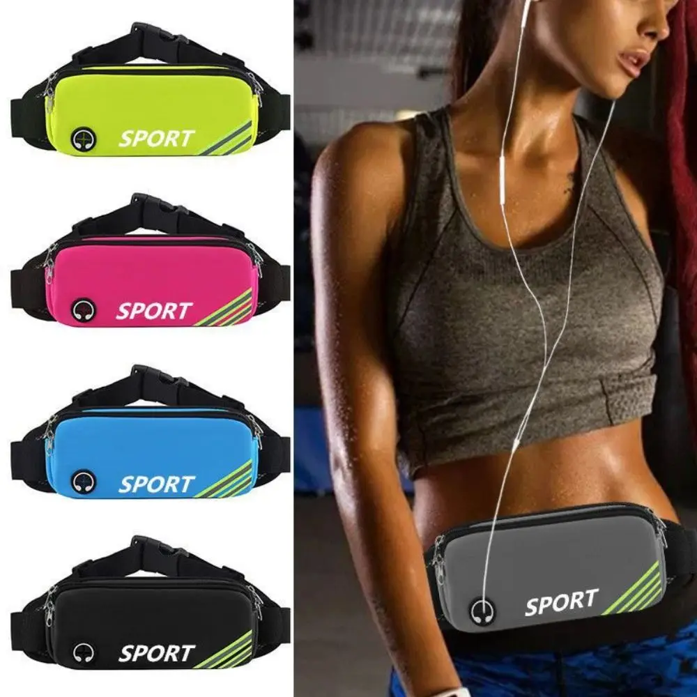 Waterproof Sports Waist Pack Reflective Strip Multi-pocket Multifunctional Waist Pack Terylene Elastic Band