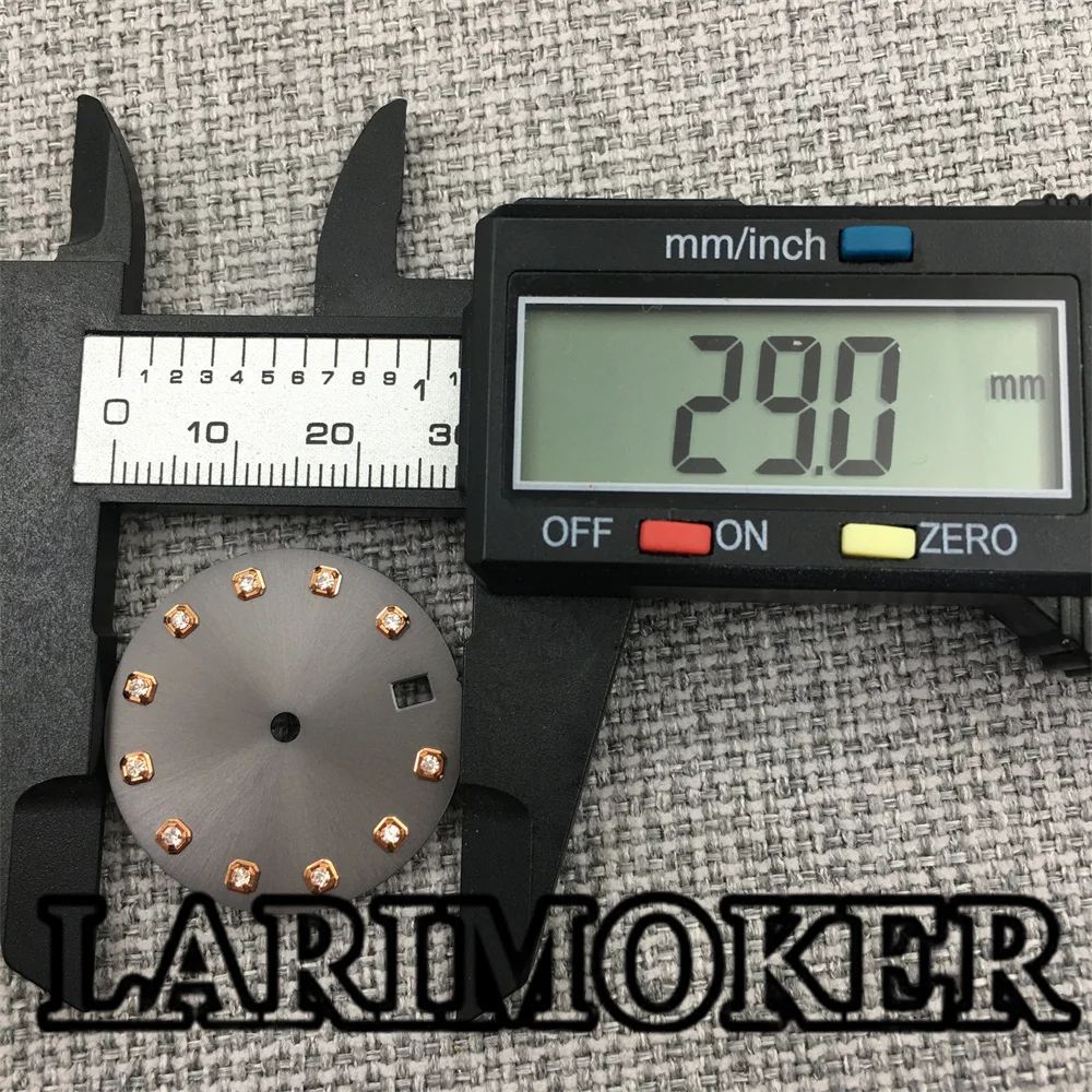 LARIMOKER 29 ملم قرص ساعة ذهبي وردي فضي الماس مؤشر مطابقة الأيدي مجموعة مناسبة للحركة التلقائية NH35 NH36