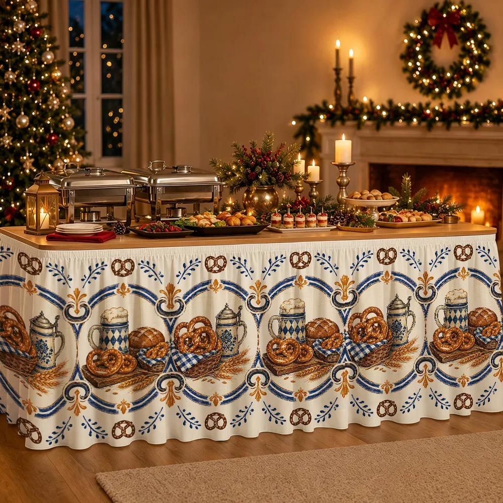 Retro tavern connection award medal cracker shop counter beer festival tablecloth, Bavarian party decoration