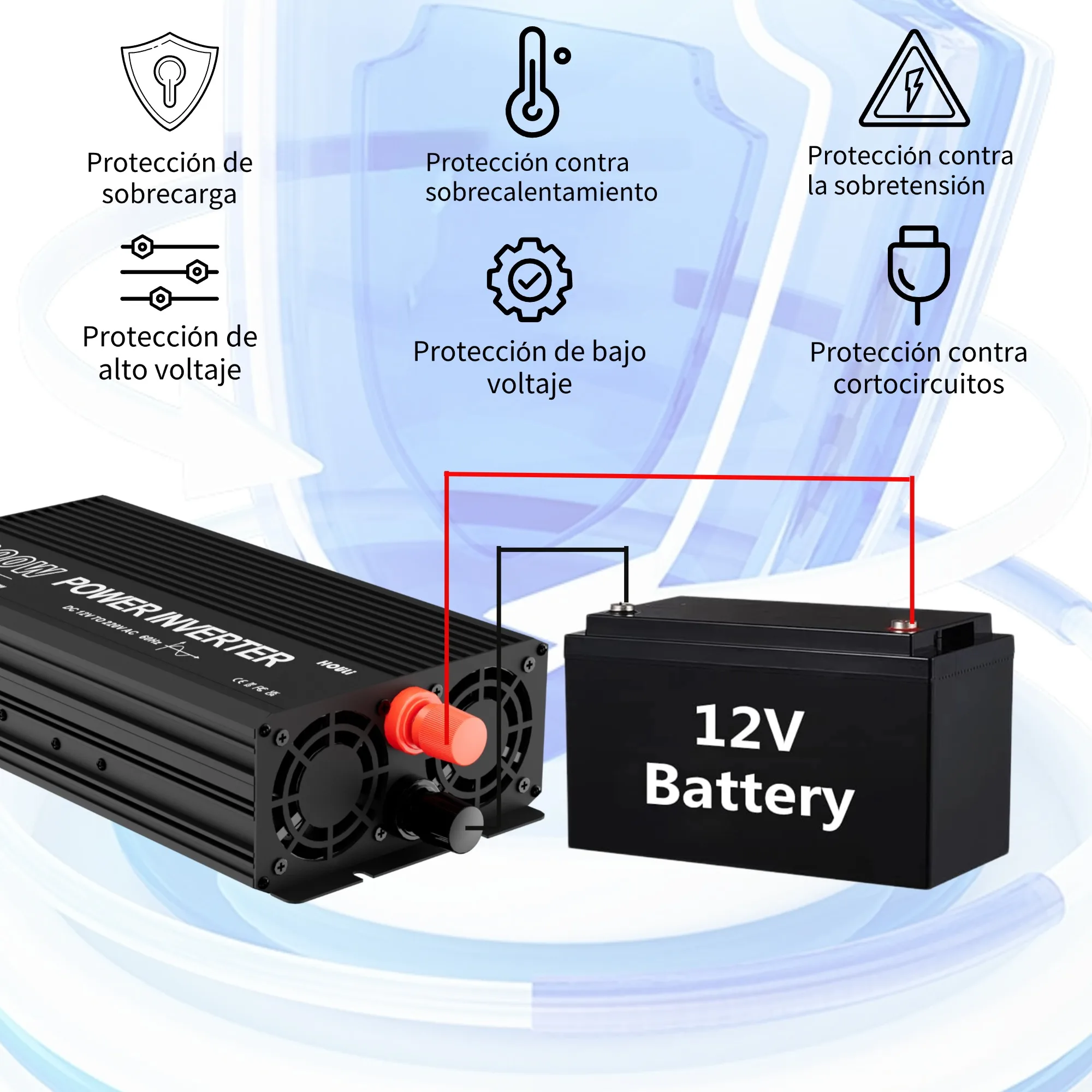 HOULI 6000W Car Power Inverter DC 12V/24V to 220V AC Converter with AC Outlets and 5V USB Car Charger for Car Home Laptop Truck