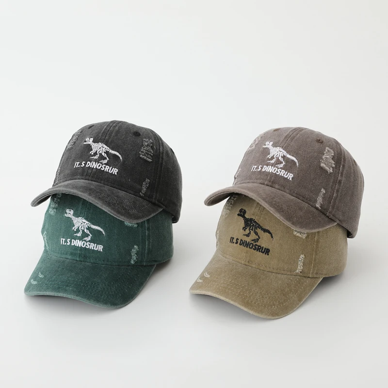 

Детская бейсболка с динозавром, однотонная детская шляпа с утиным языком, От 2 до 8 лет, для мальчиков и девочек, уличный солнцезащитный козырек, хлопковая фуражка