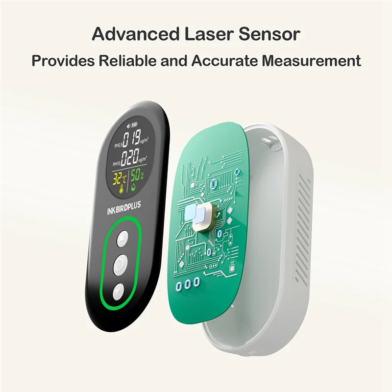 

B04C-детектор качества воздуха с двойным оповещением для мониторинга температуры PM2,5 PM10, влажности со звуком и светом, термометр, гигрометр