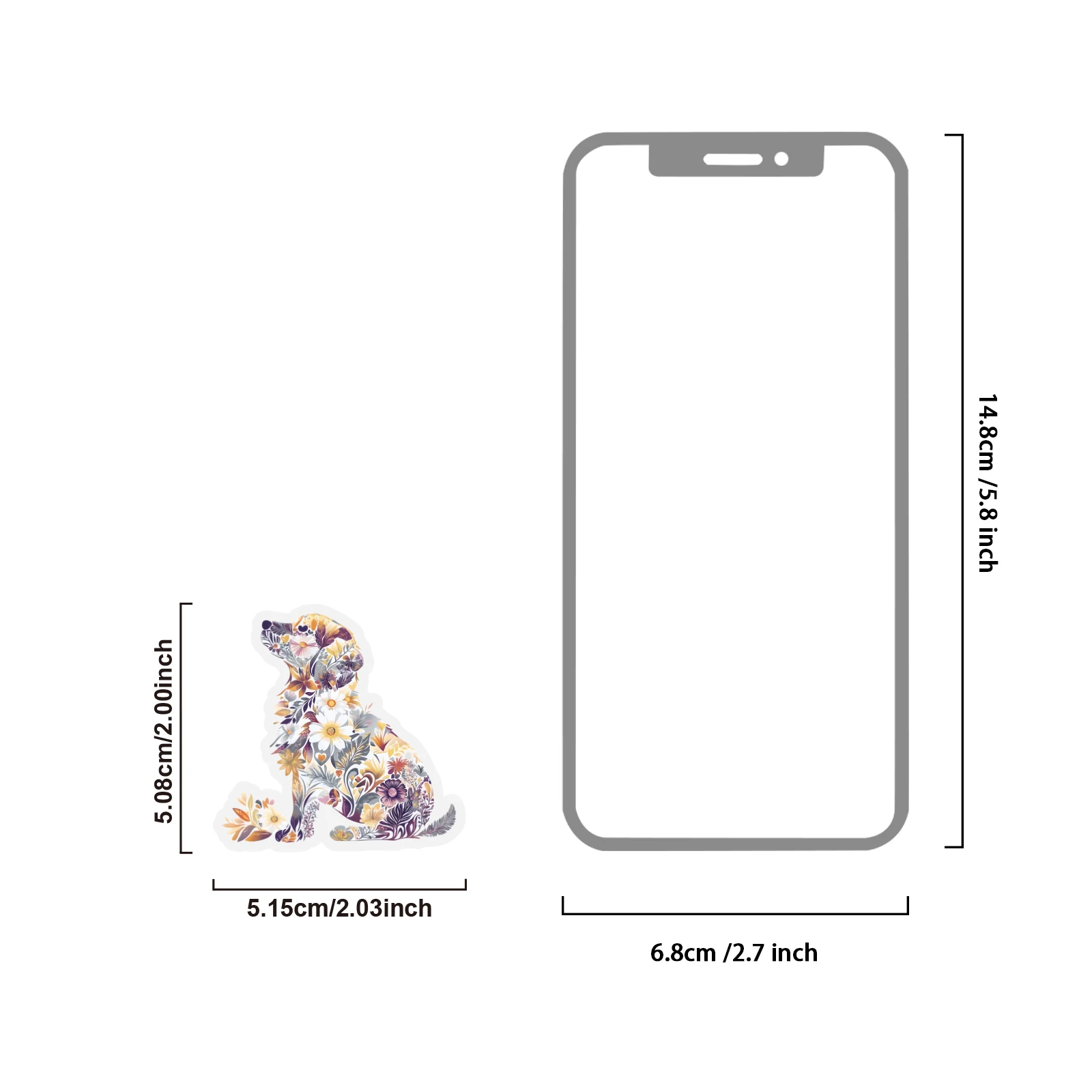 Etori Life Floral Dog Design 15Pcs Watercolor Floral Dog Lace Border Stickers for Journals, Artistic Journal Collage Decoration Materials for Laptops, Phone Stickers, Suitcases, Office Decoration Accessories, Handmade Scrapbooking Supplies, DIY Diaries, Student Gift Bags, Pencil Cases, School Supplies, Back-To-School Season, Children's Stationery Stickers, Gifts for Friends