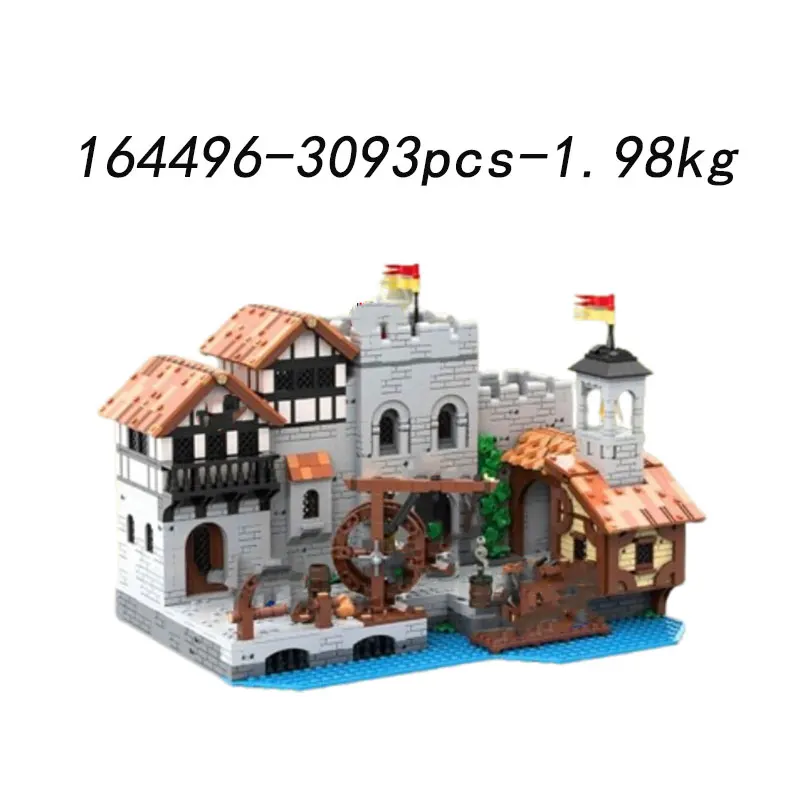 Small particle assembly building blocks MOC-235461 medieval forest castle building 186345 2494pcs decorative model house toy gif