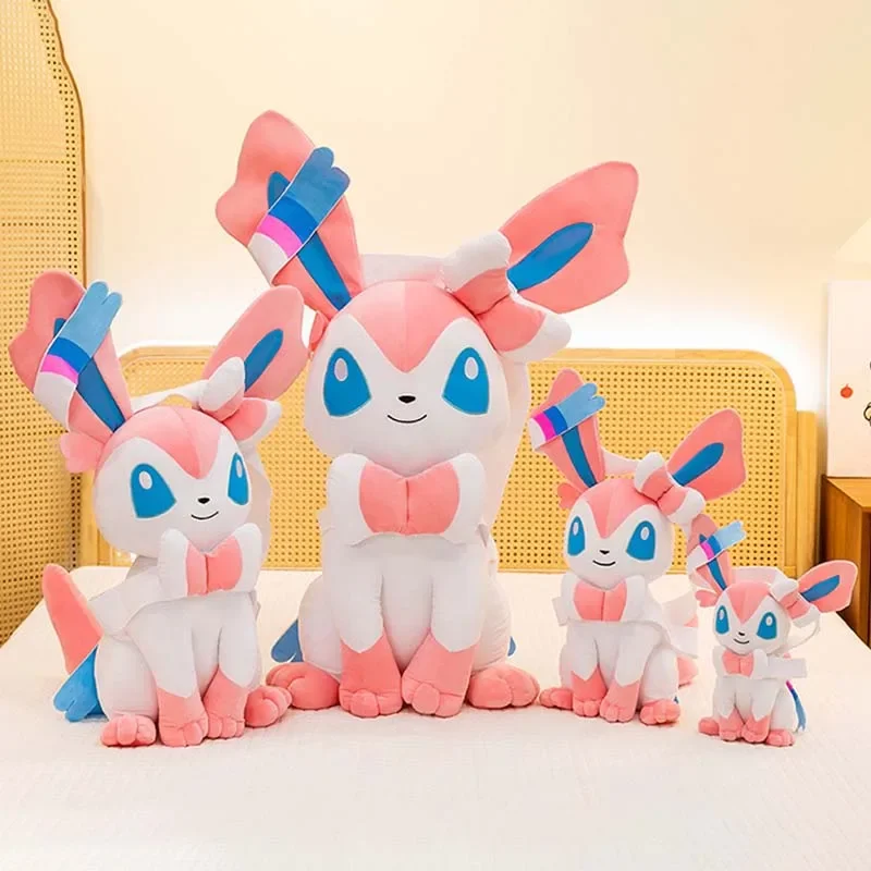 Pokemon Sylveon Plush Toys Pokémon Anime Plushie Dolls 25-75cm Kawaii Soft Pillow Eevee Stuffed Christmas Gifts for Childrens