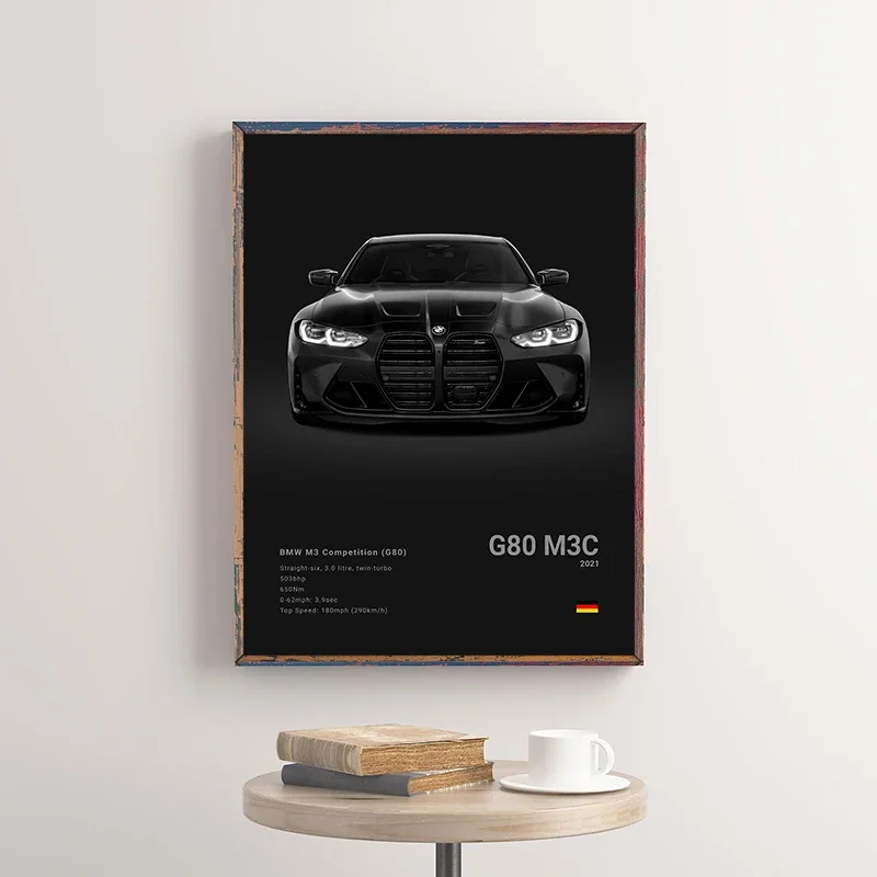 السيارات الشهيرة G80 M3 M4 حائط لوح رسم الفن طباعة ملصق E39 M5 M2 الديكور جدارية ديكور المنزل الحديث هدية عيد ميلاد غير المؤطرة
