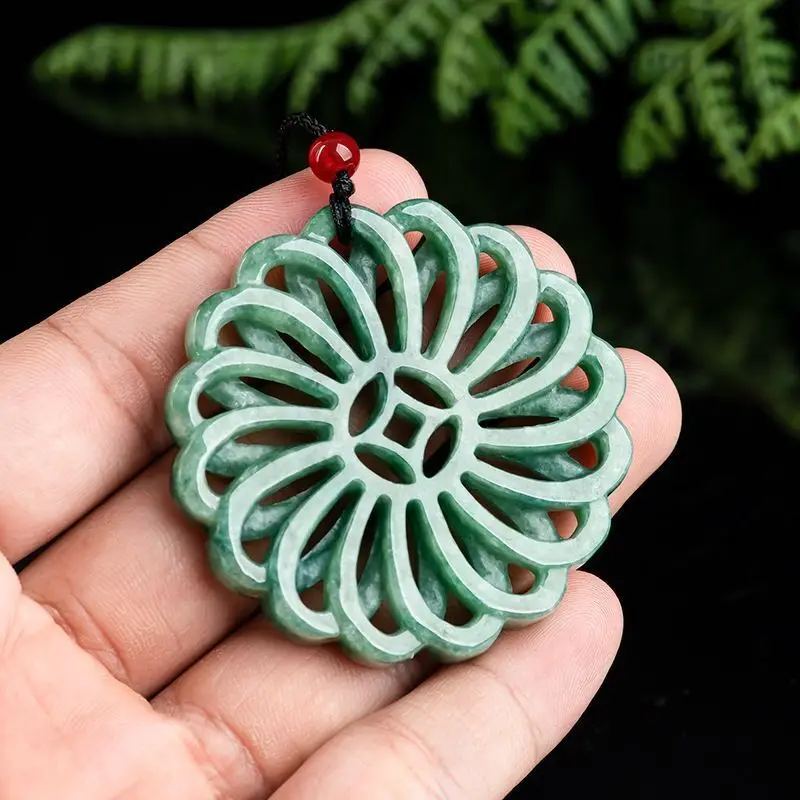 Natural Authentic Green A Jade Jadeite China Style Pendant