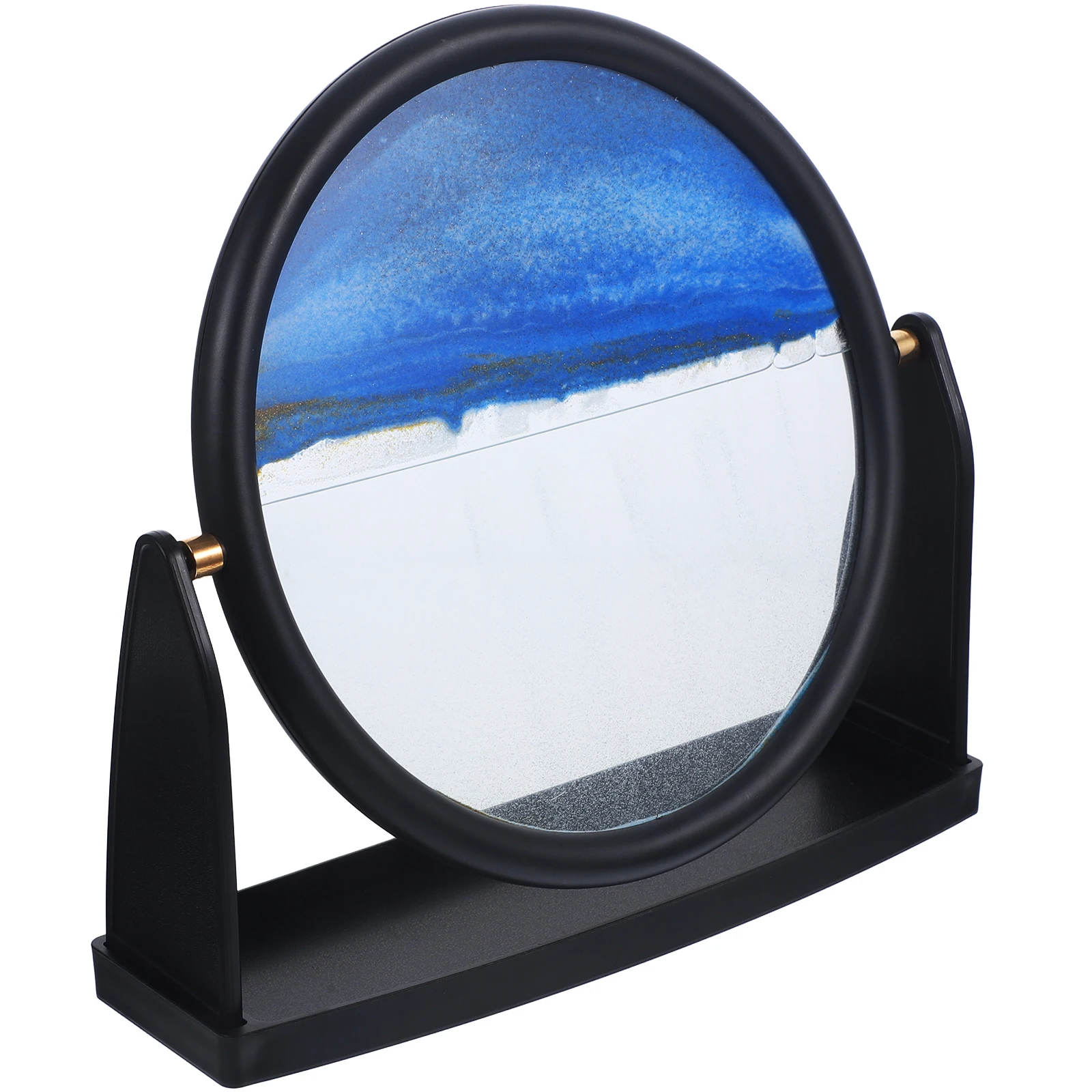 

Quicksand Painting Ornaments Moving Blue Creative Office 3d Hourglass Decor Strong Glass Frame Scratch Resistant