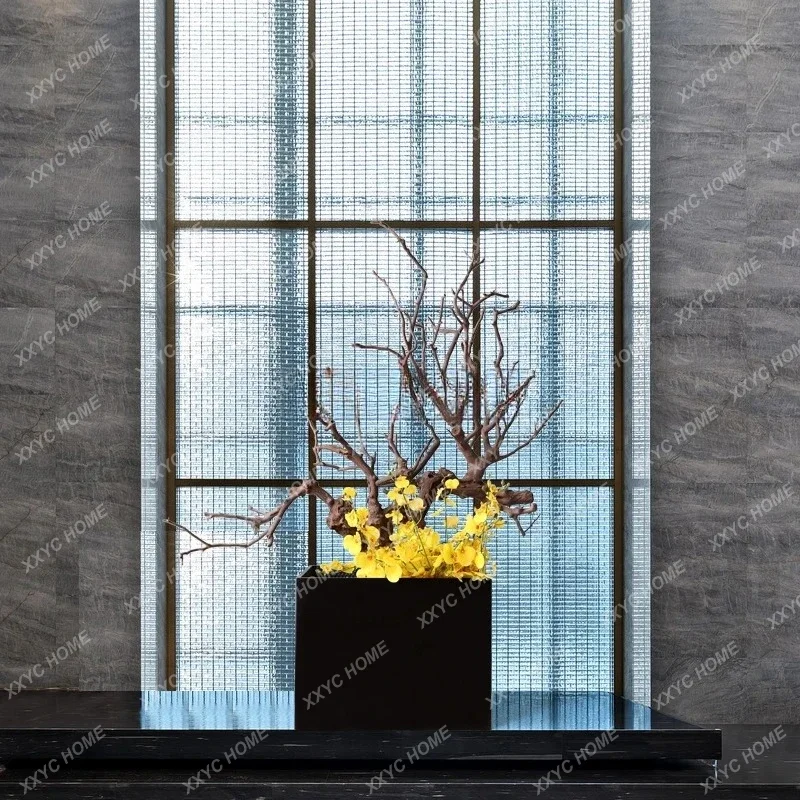 Withered branch ornament hotel homestay tea room entrance floor decorative retro art installation