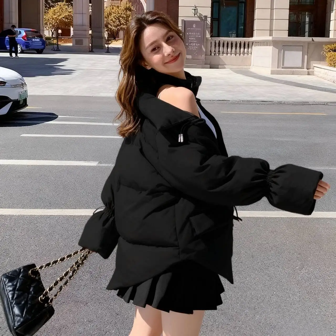 سترات باركاس للسيدات والفتيات للخريف مزيج محشو برباط ورباط وفتحة رقبة ثابتة ملابس شارع عادية حضرية وحديثة متعددة الألوان قابلة للتنفس