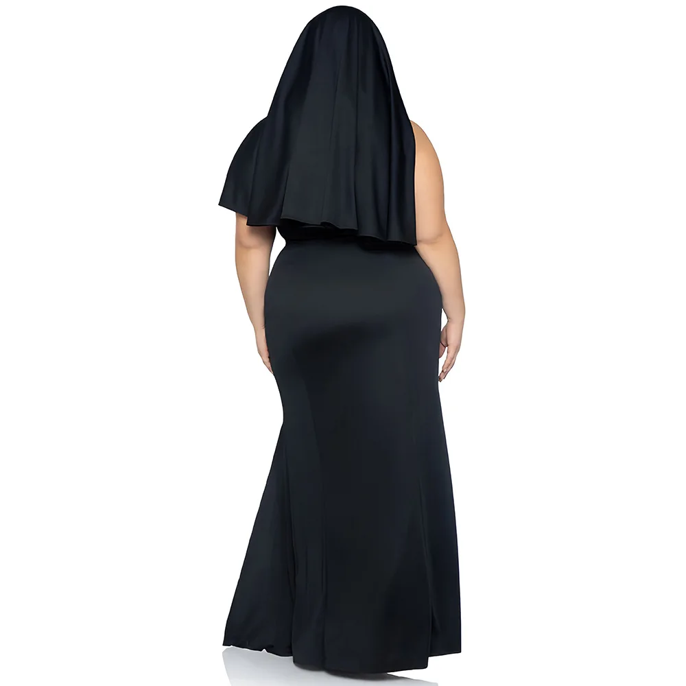 Wholesale Women\'s Plus Size High Quality Roleplay Sister Long Dress Large Size Lady Sleeveless Cosplay Nun Costumes XXL Cos Wear