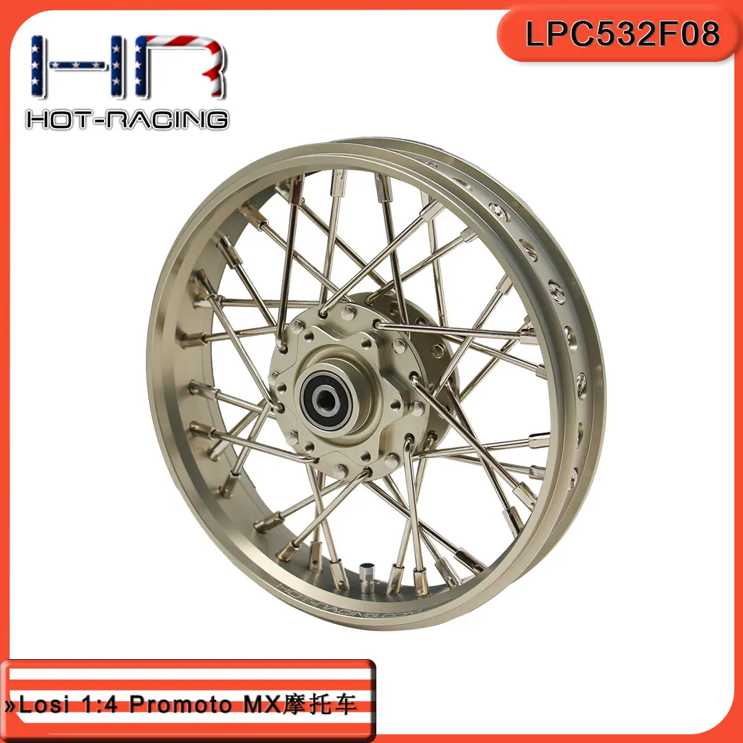 Hot Racing 7075-T6 Hard Anodize Wheel Hub Set for Losi 1/4 Promoto MX RC Motorcycle Upgrade